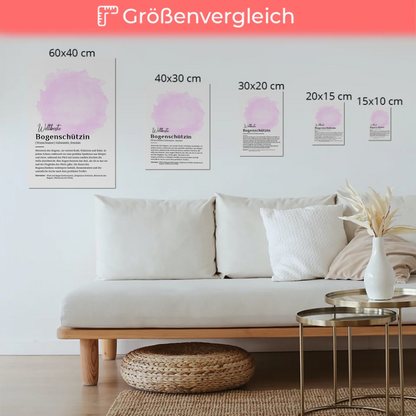 Fotoboard Magnetisch Bogenschützin mit Namen Geschenk