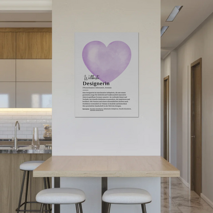 Magnetisches Fotoboard Designerin Design mit Namen Geschenk