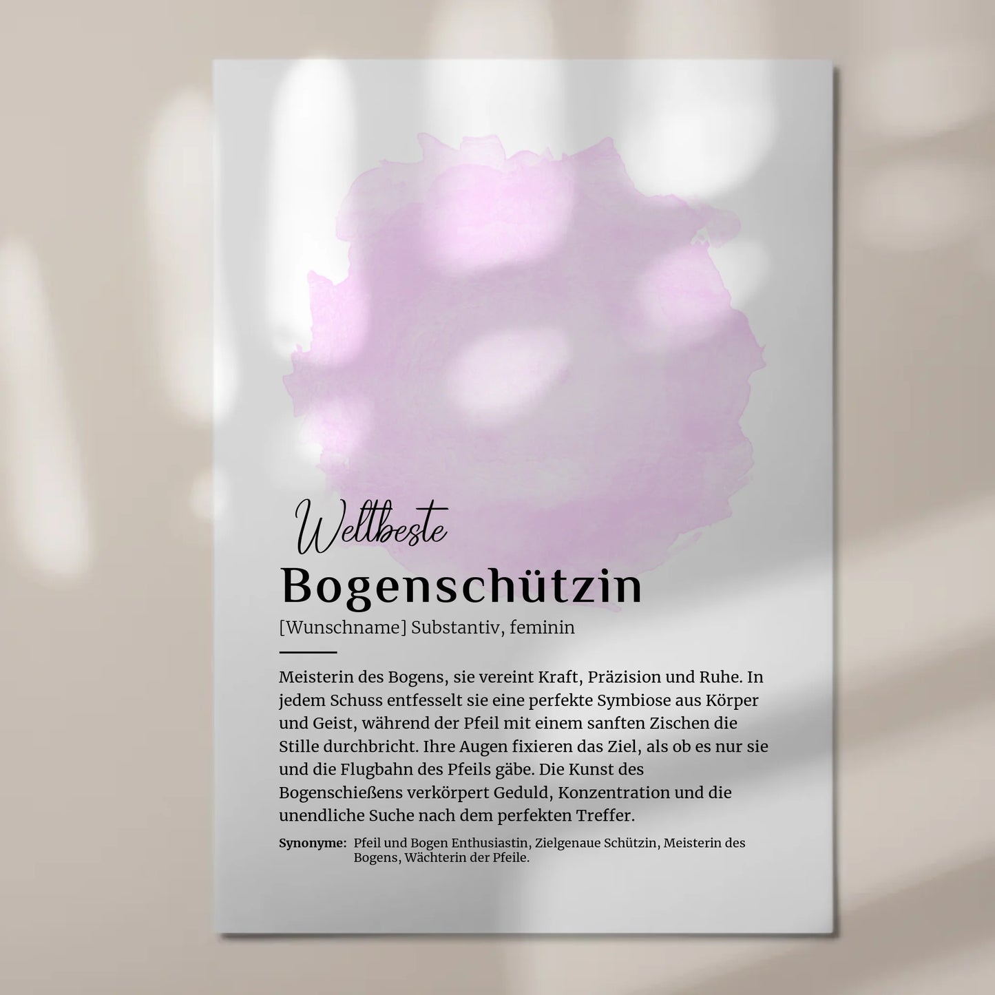 Fotoboard Magnetisch Bogenschützin mit Namen Geschenk