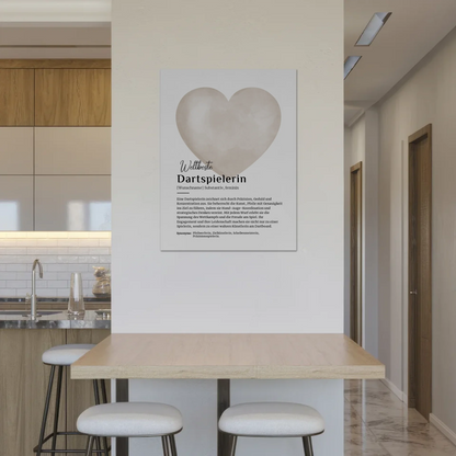 Fotoboard Poster Magnetisch Dartspielerin mit Namen Geschenk