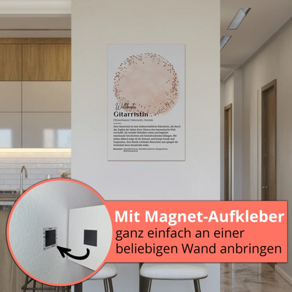 Magnet Poster Gitarristin Gitarre mit Namen Geschenkidee