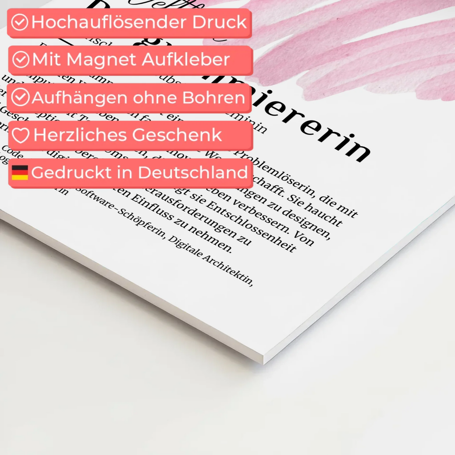 Fotoboard Magnetisch Programmiererin mit Namen Geschenk