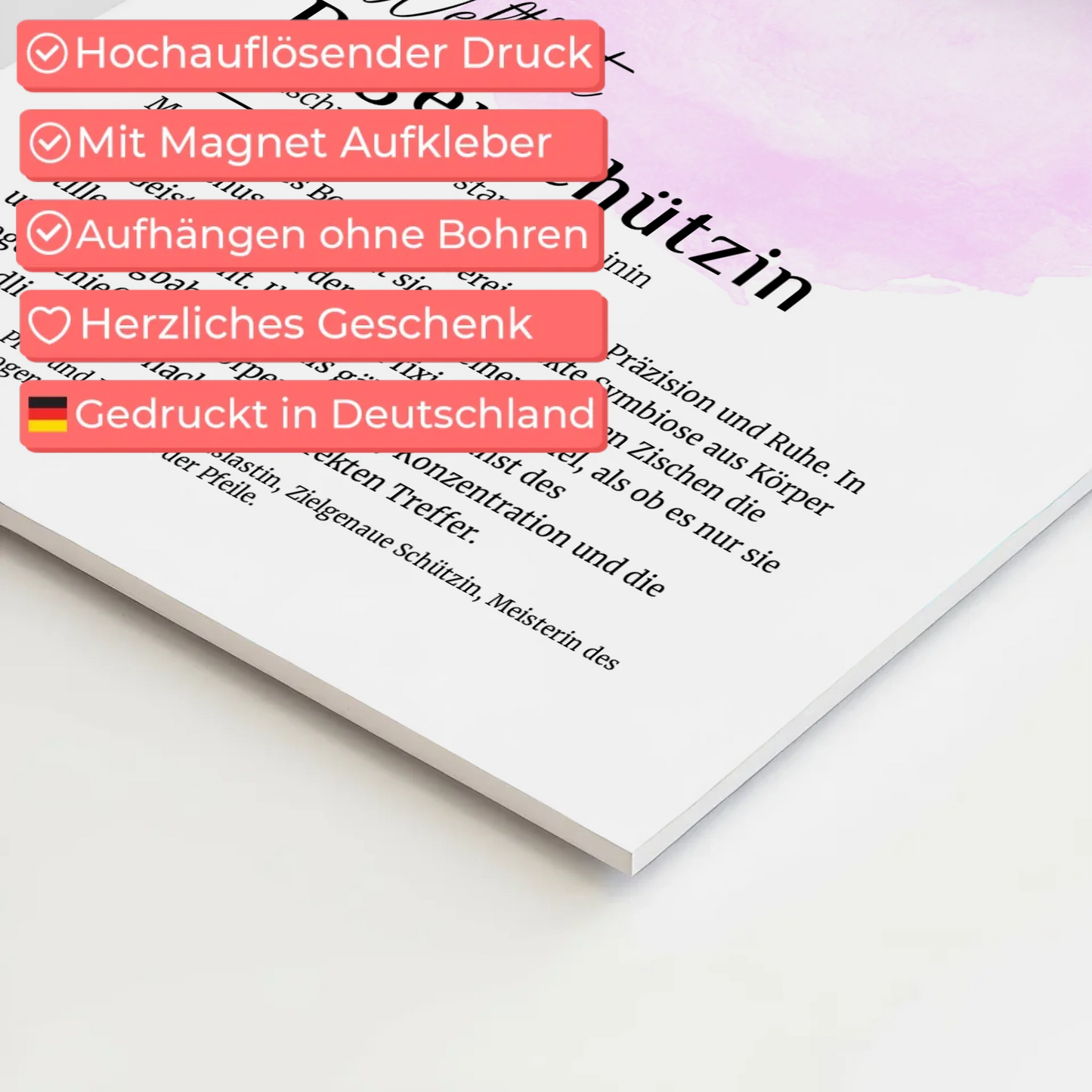 Fotoboard Magnetisch Bogenschützin mit Namen Geschenk