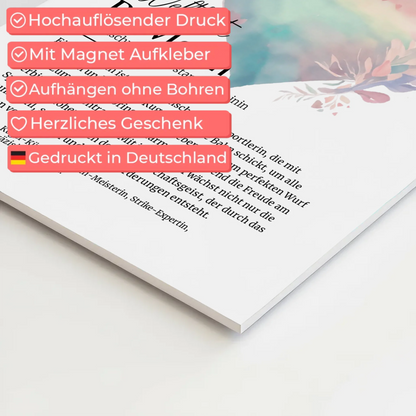 Magnetposter Fotoboard Bowlerin Bowling mit Namen Geschenk