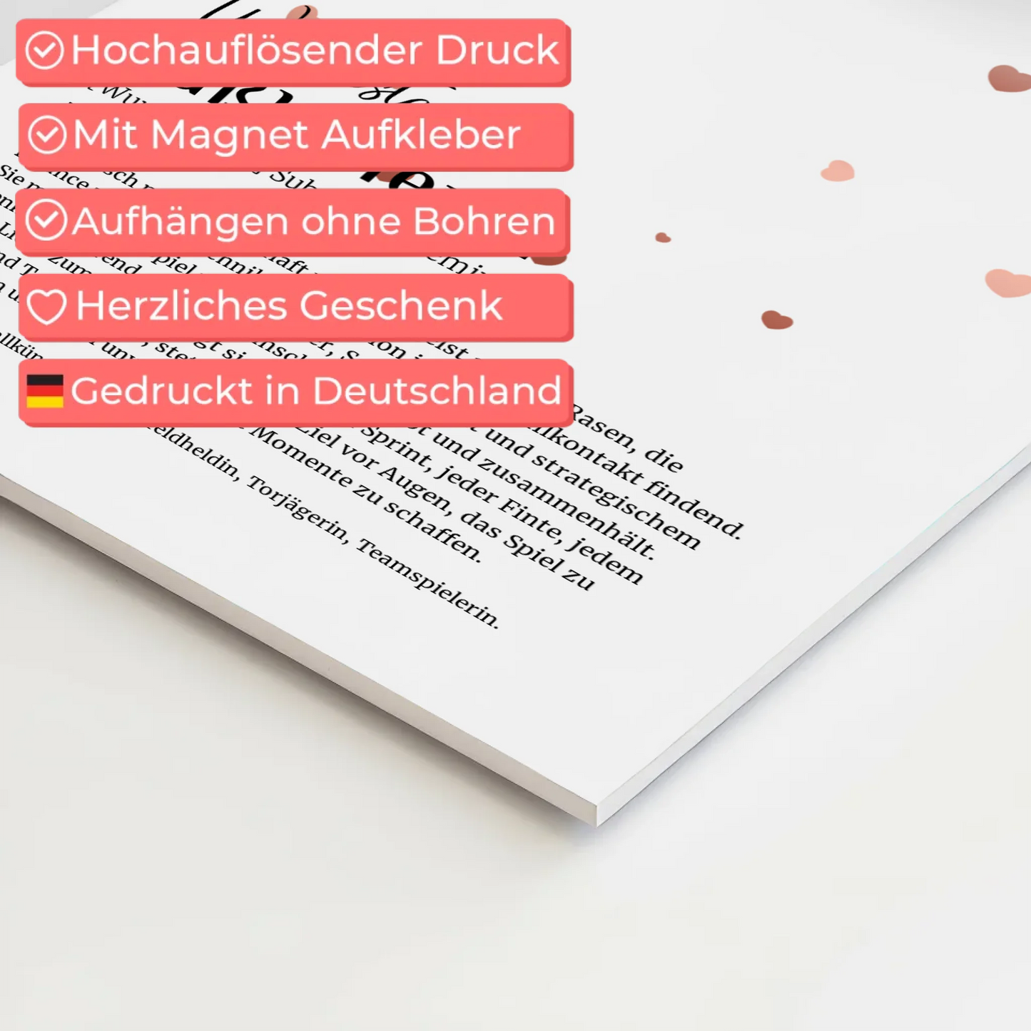 Magnetposter Fotoboard Fußballerin mit Namen Geschenk