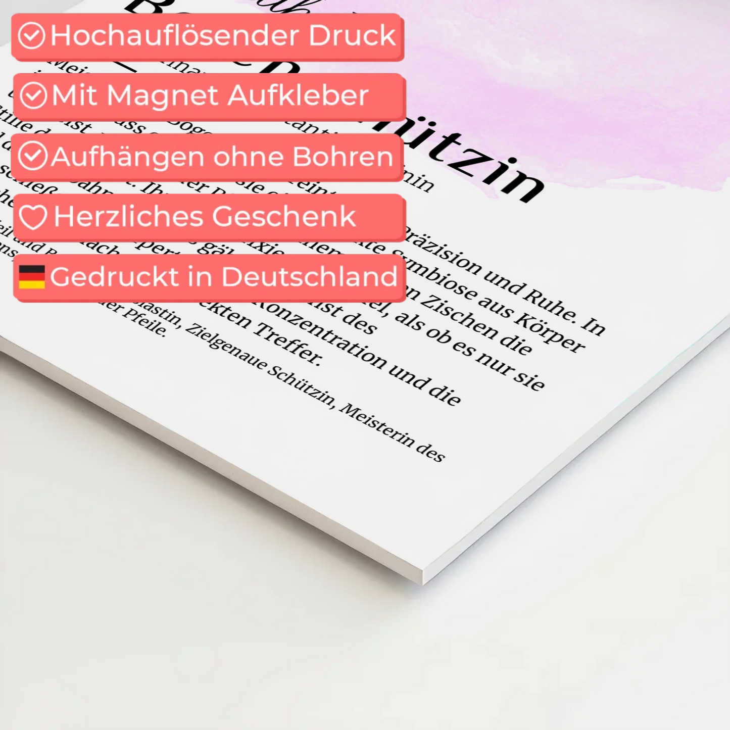 Fotoboard Magnetisch Bogenschützin mit Namen Geschenk