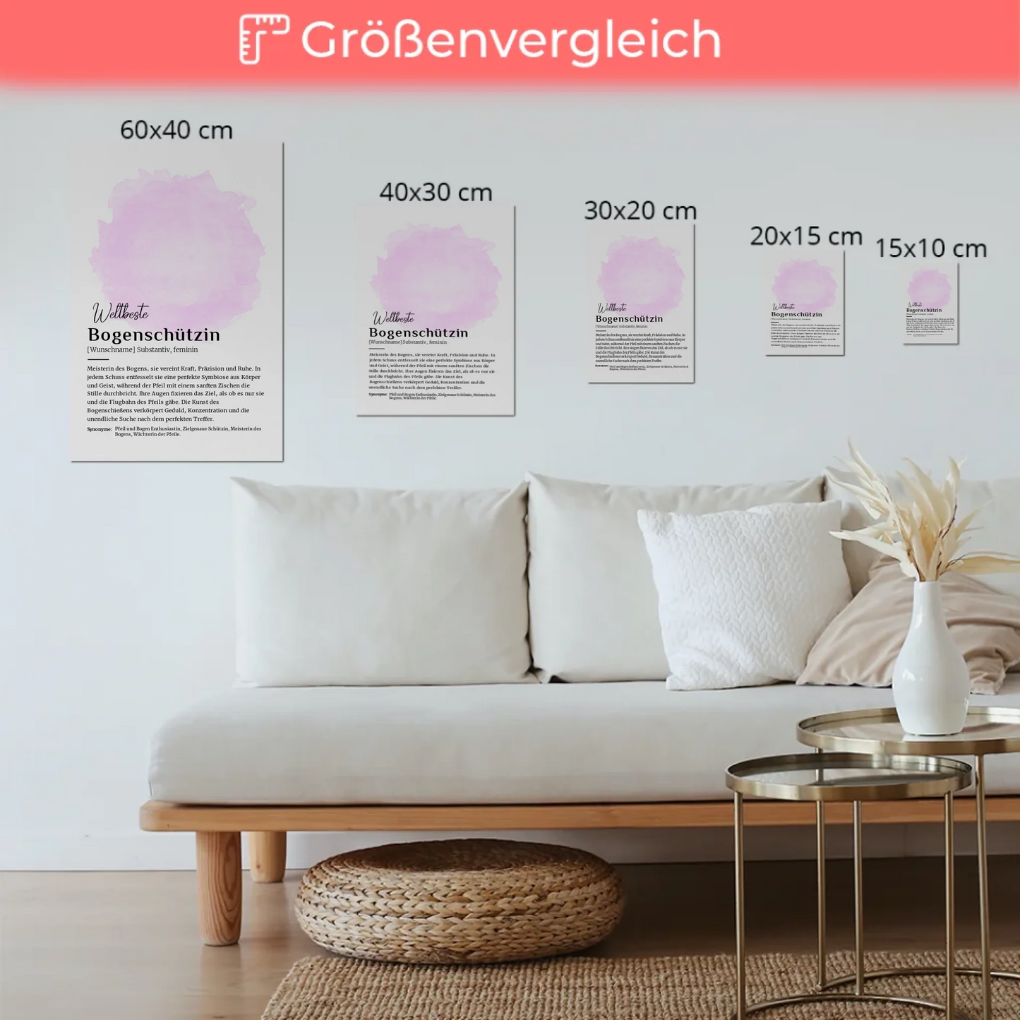 Fotoboard Magnetisch Bogenschützin mit Namen Geschenk