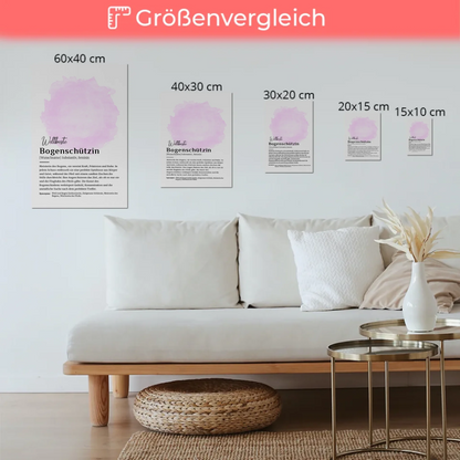 Fotoboard Magnetisch Bogenschützin mit Namen Geschenk