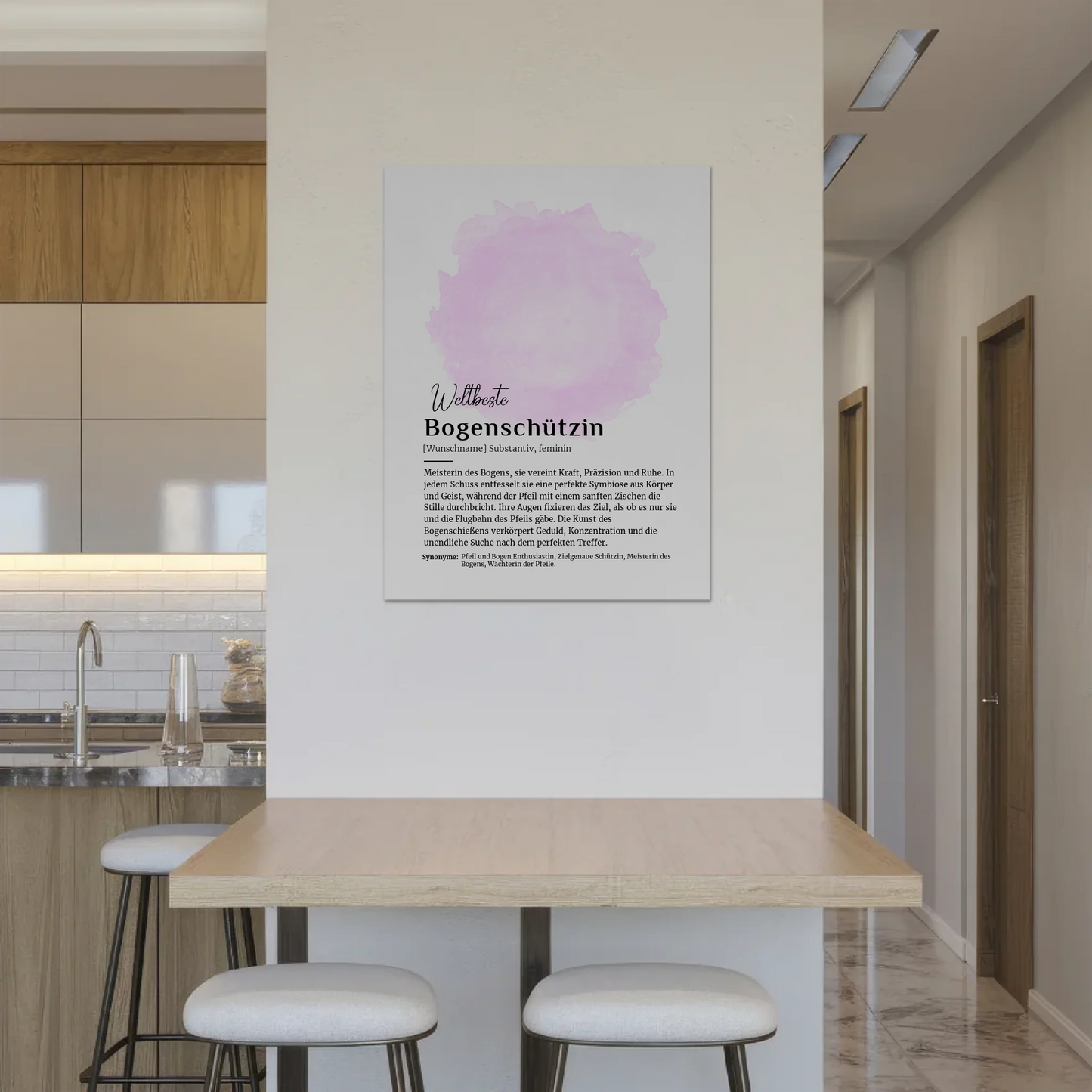 Fotoboard Magnetisch Bogenschützin mit Namen Geschenk