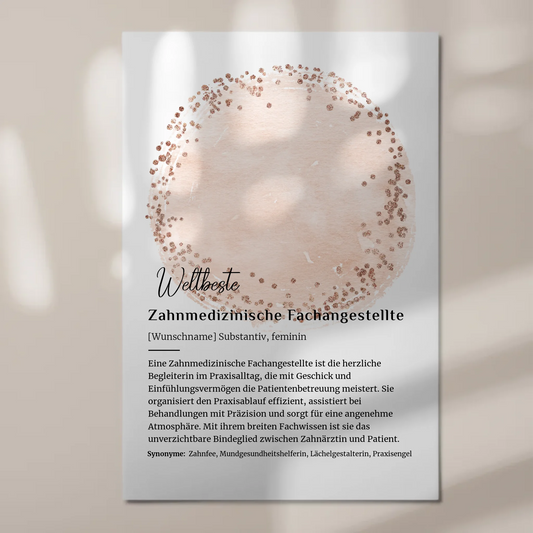 Magnetposter Fotoboard für Zahnmedizinische Fachangestellte mit Namen Geschenk
