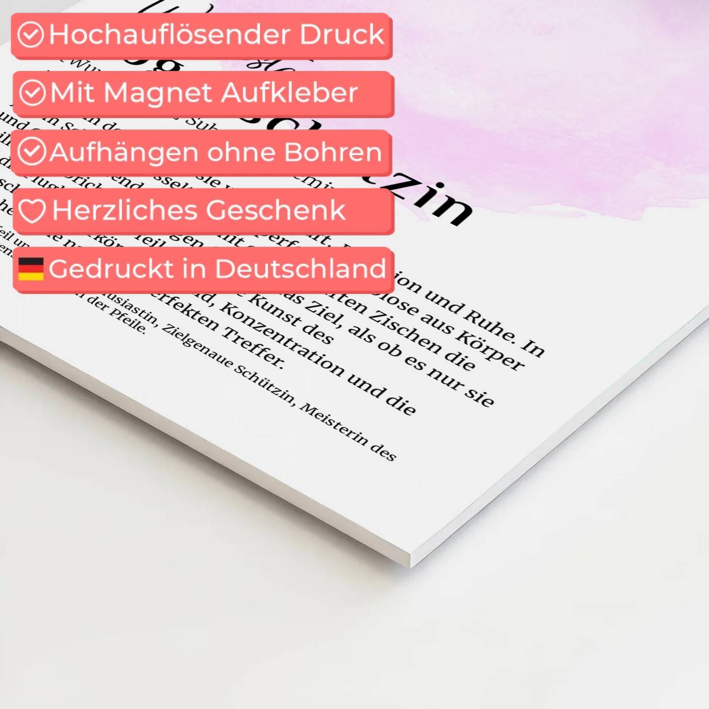 Fotoboard Magnetisch Bogenschützin mit Namen Geschenk