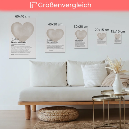 Fotoboard Poster Magnetisch Dartspielerin mit Namen Geschenk