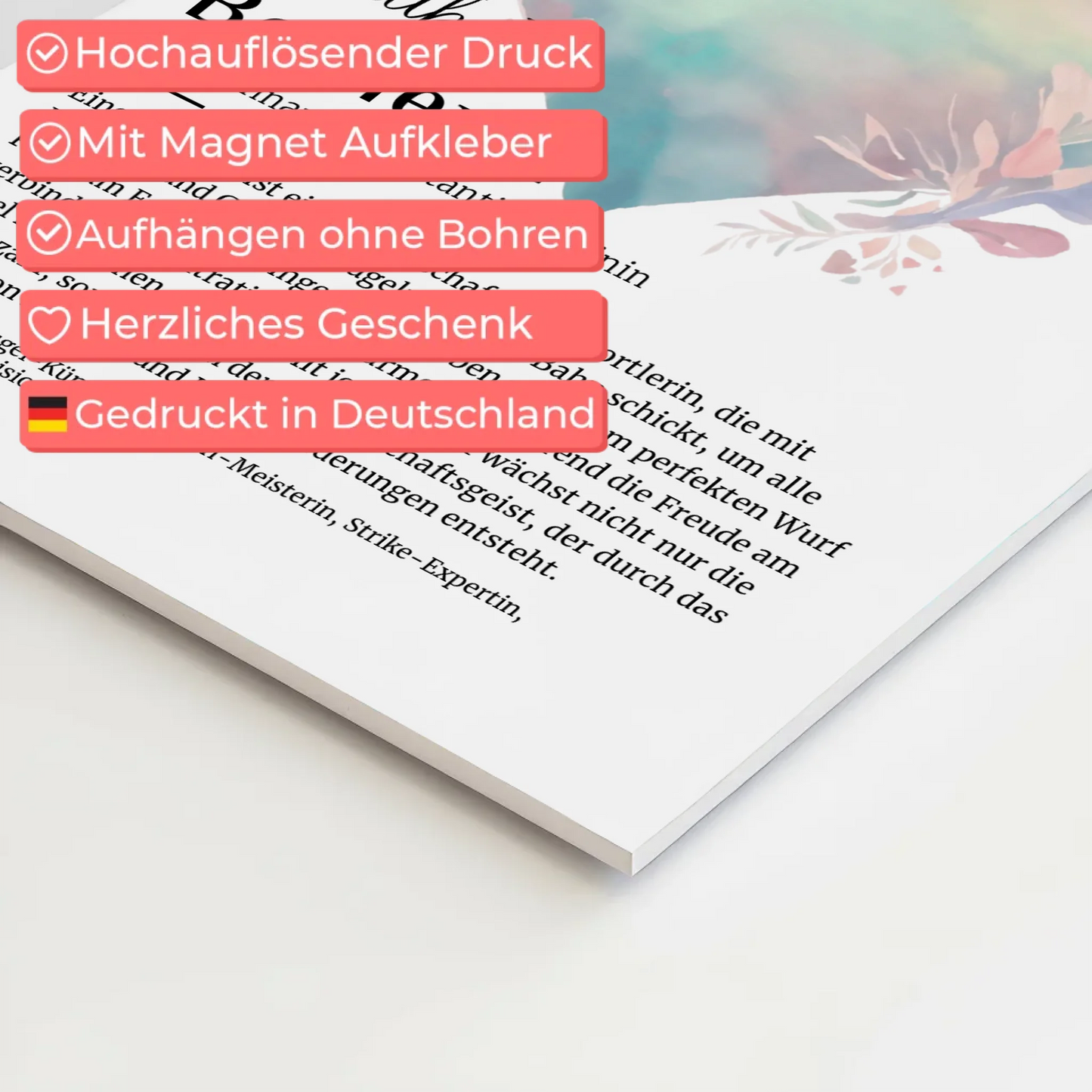 Magnetposter Fotoboard Bowlerin Bowling mit Namen Geschenk