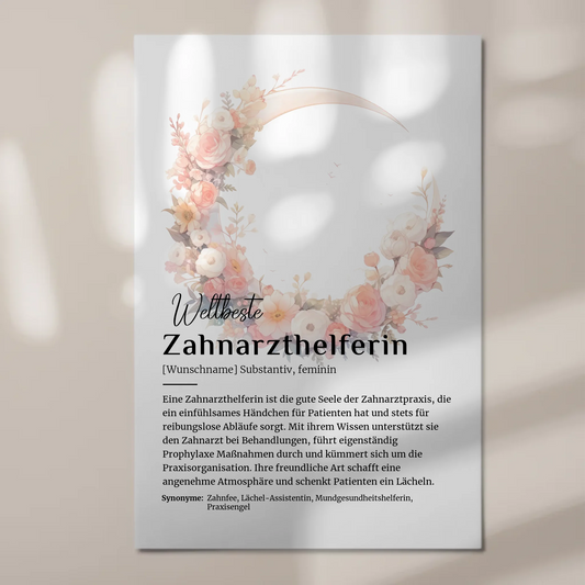 Fotoboard Magnet Wandbild Zahnarzthelferin mit Namen