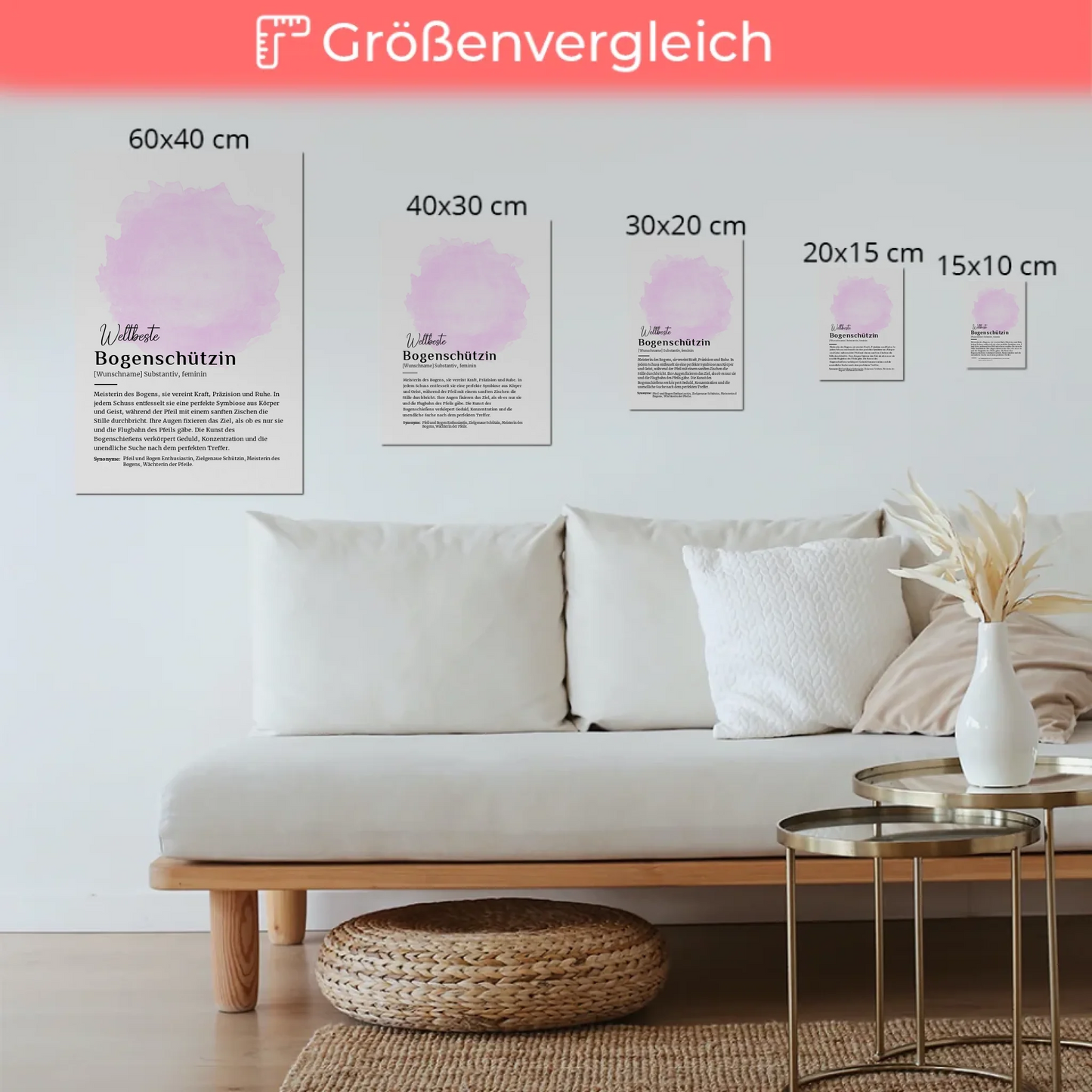 Fotoboard Magnetisch Bogenschützin mit Namen Geschenk