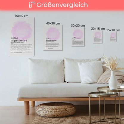 Fotoboard Magnetisch Bogenschützin mit Namen Geschenk
