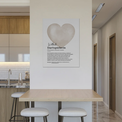 Fotoboard Poster Magnetisch Dartspielerin mit Namen Geschenk