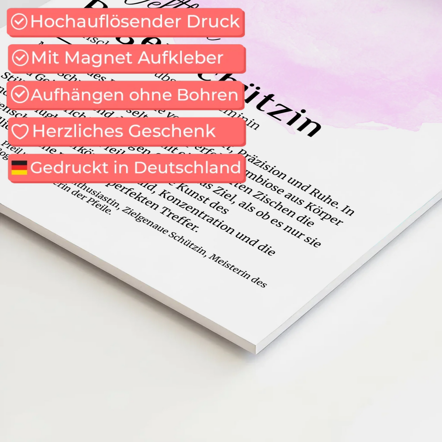 Fotoboard Magnetisch Bogenschützin mit Namen Geschenk