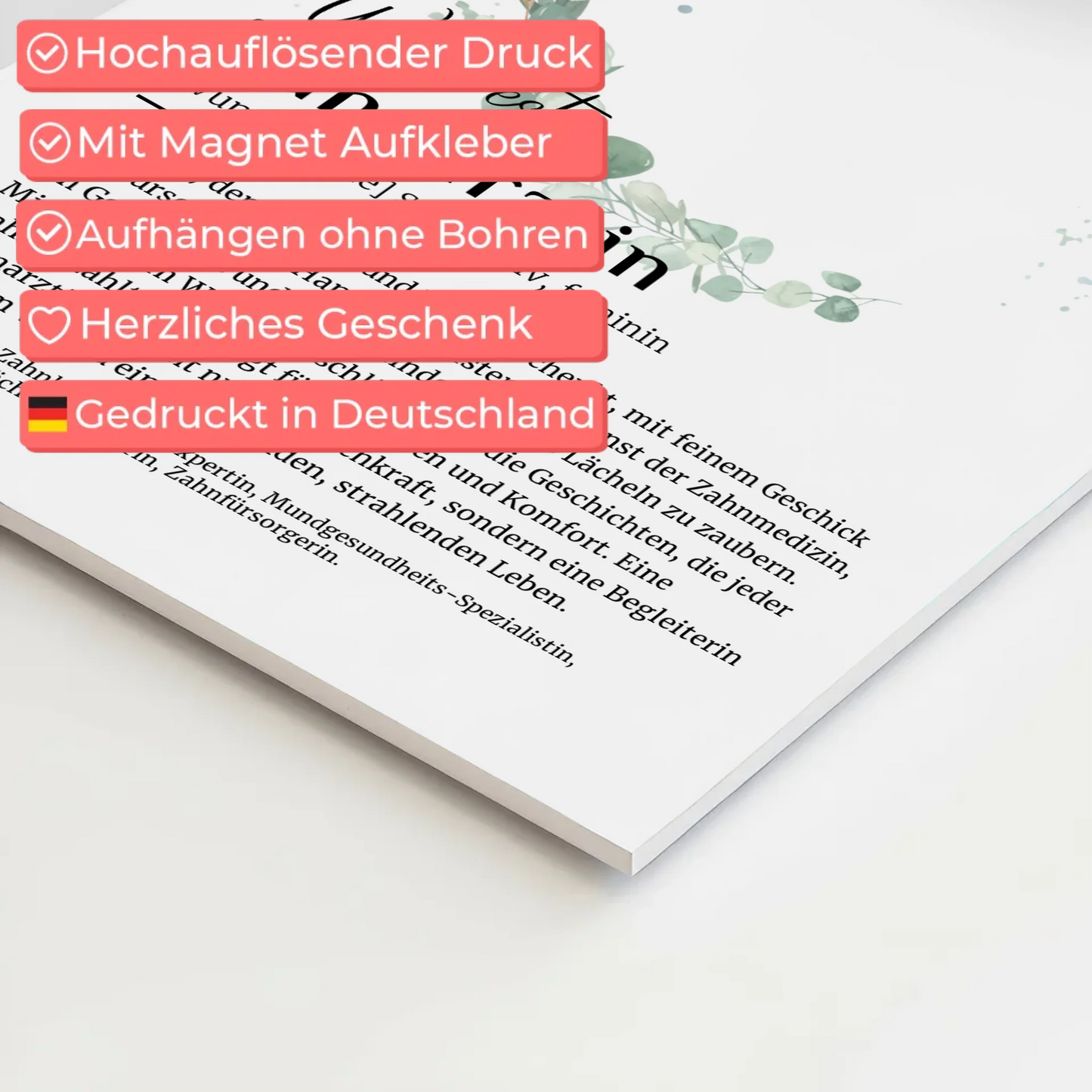 Fotoboard Poster Magnetisch Zahnärztin mit Namen Geschenk