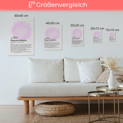 Fotoboard Magnetisch Bogenschützin mit Namen Geschenk