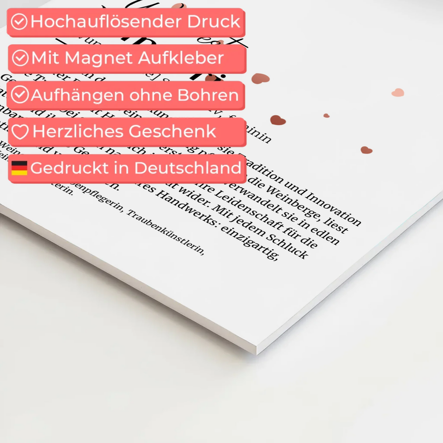 Magnetisches Poster Winzerin mit Namen Geschenkidee