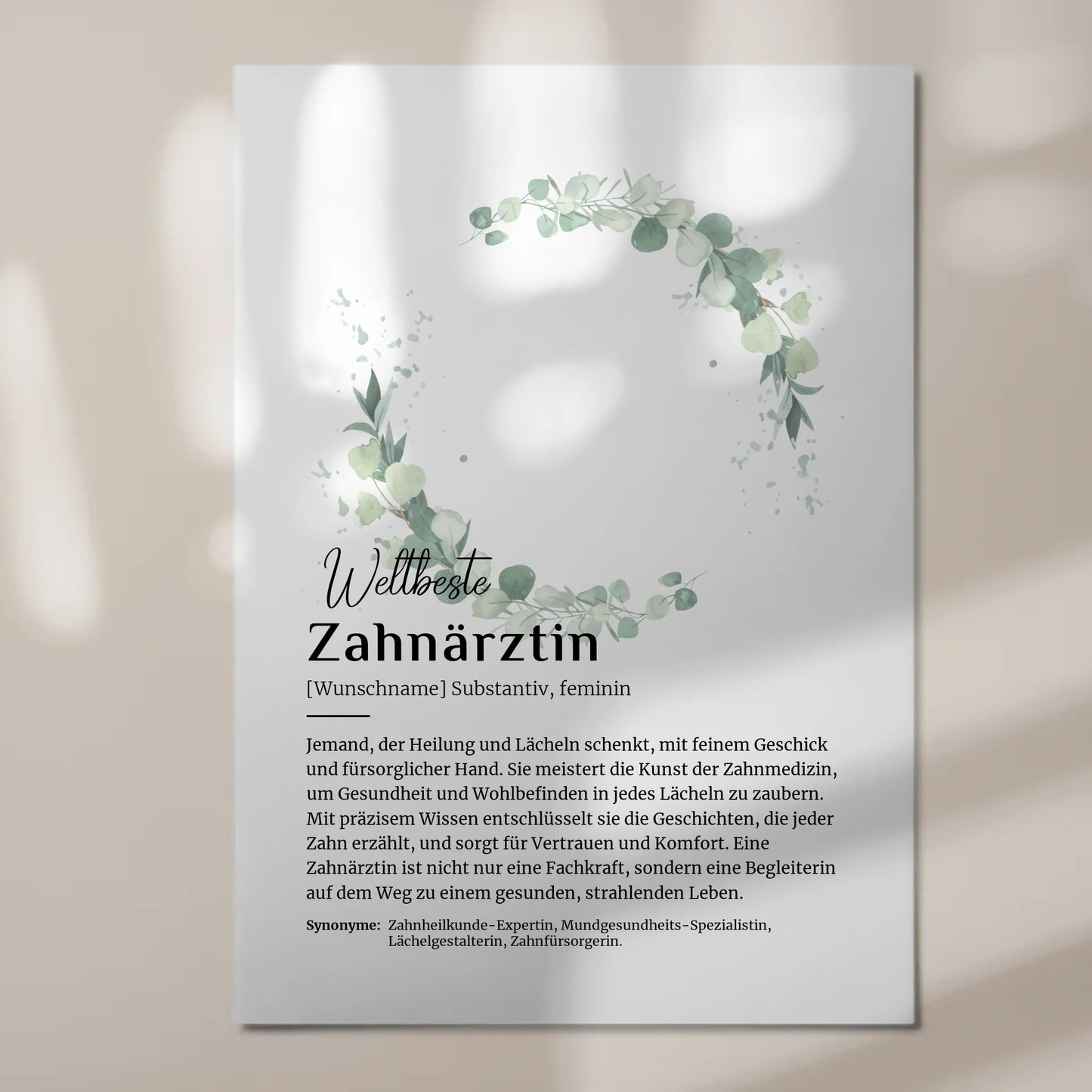 Fotoboard Poster Magnetisch Zahnärztin mit Namen Geschenk