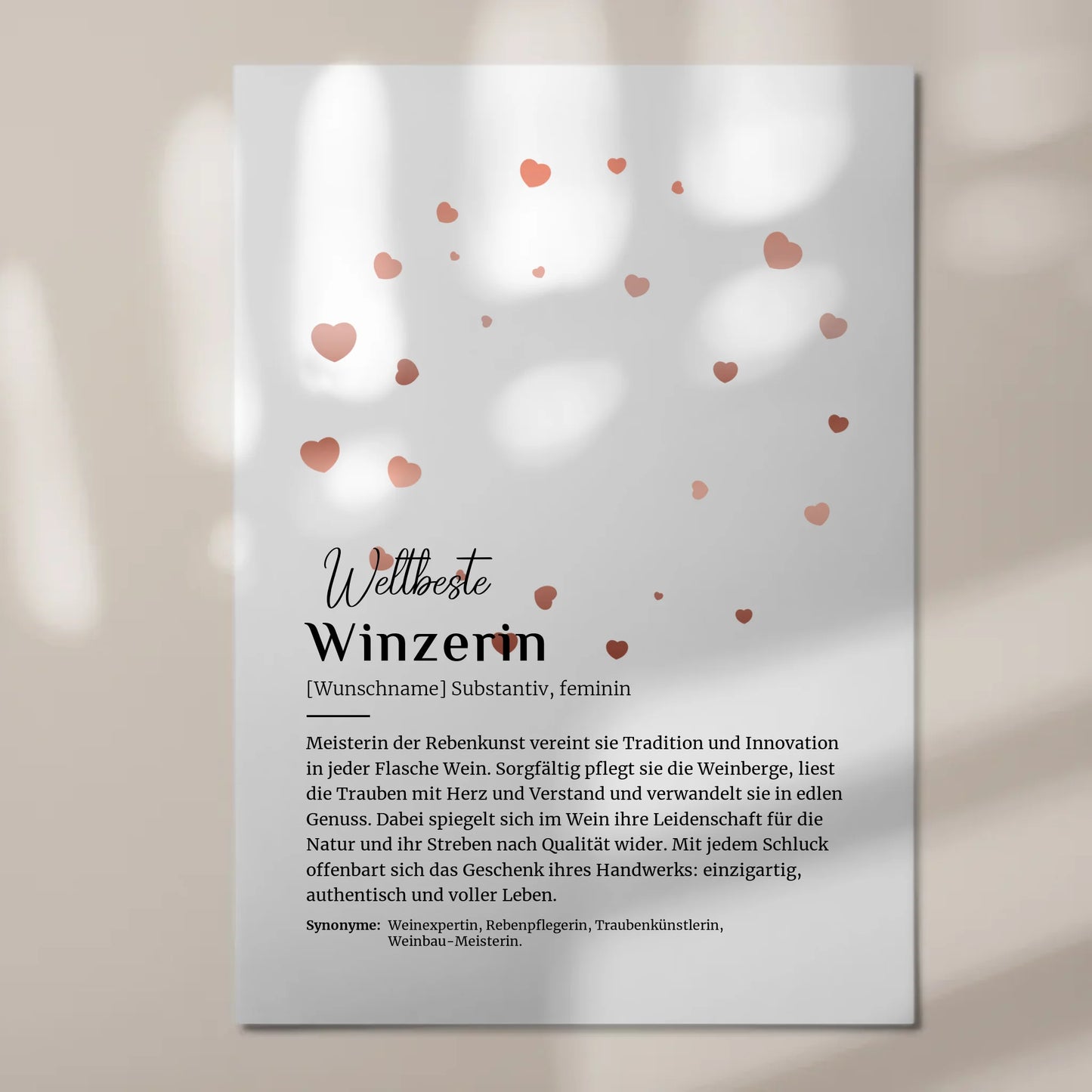 Magnetisches Poster Winzerin mit Namen Geschenkidee