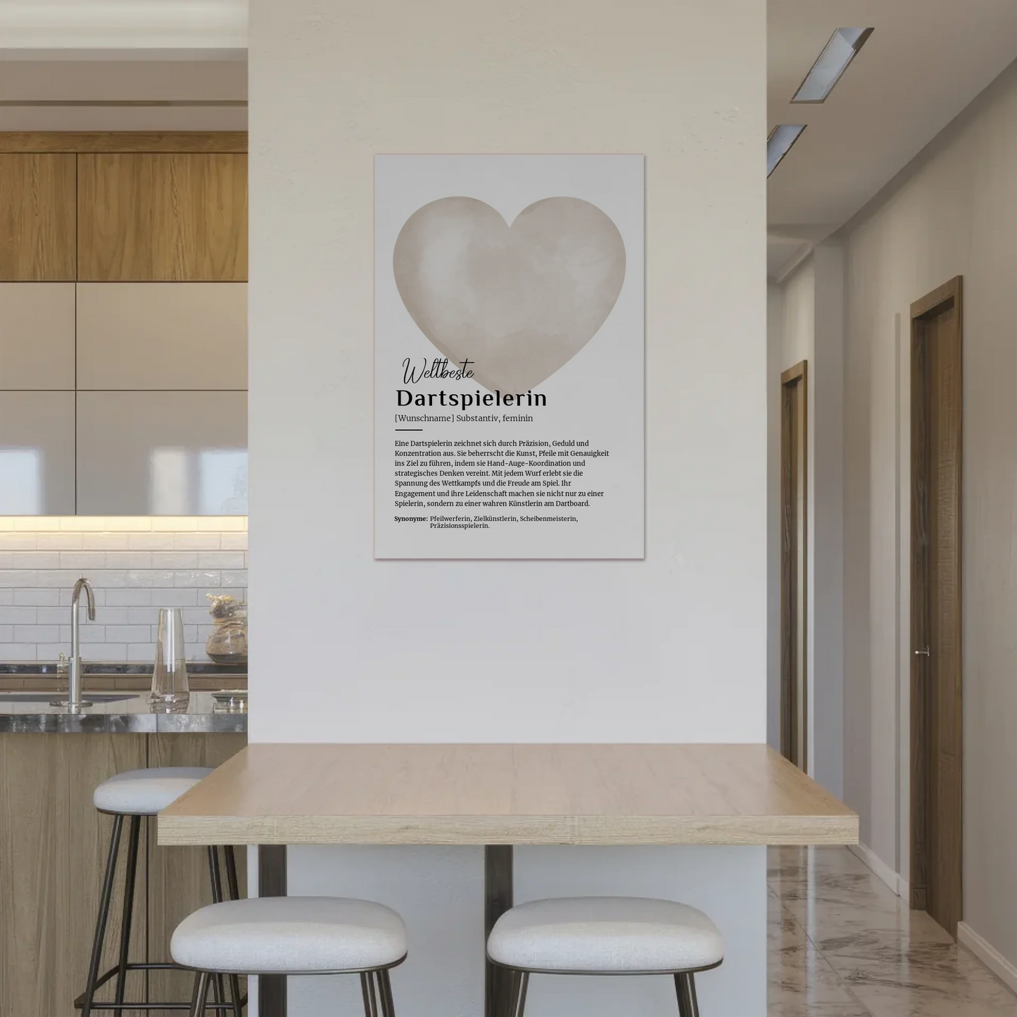 Fotoboard Poster Magnetisch Dartspielerin mit Namen Geschenk