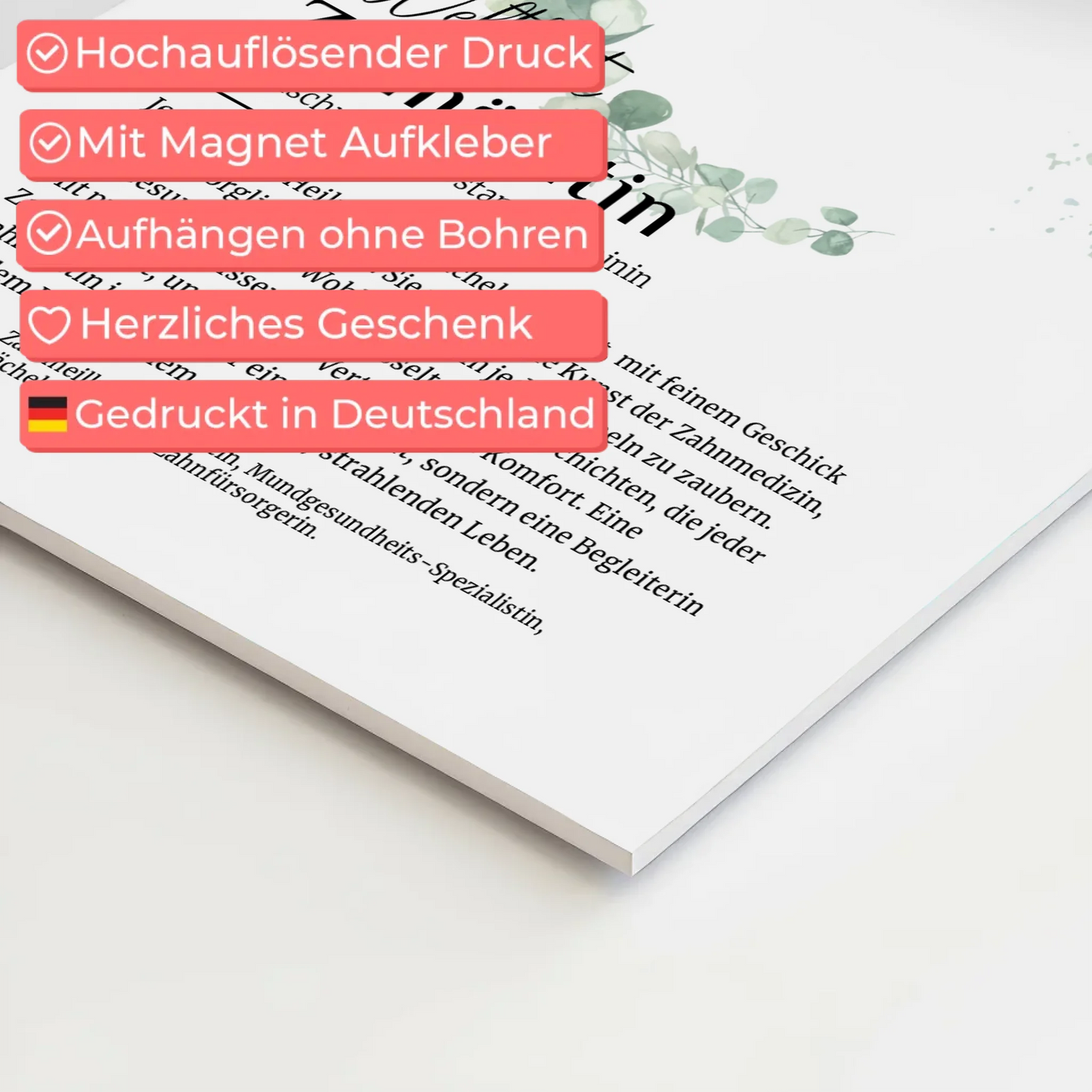 Fotoboard Poster Magnetisch Zahnärztin mit Namen Geschenk