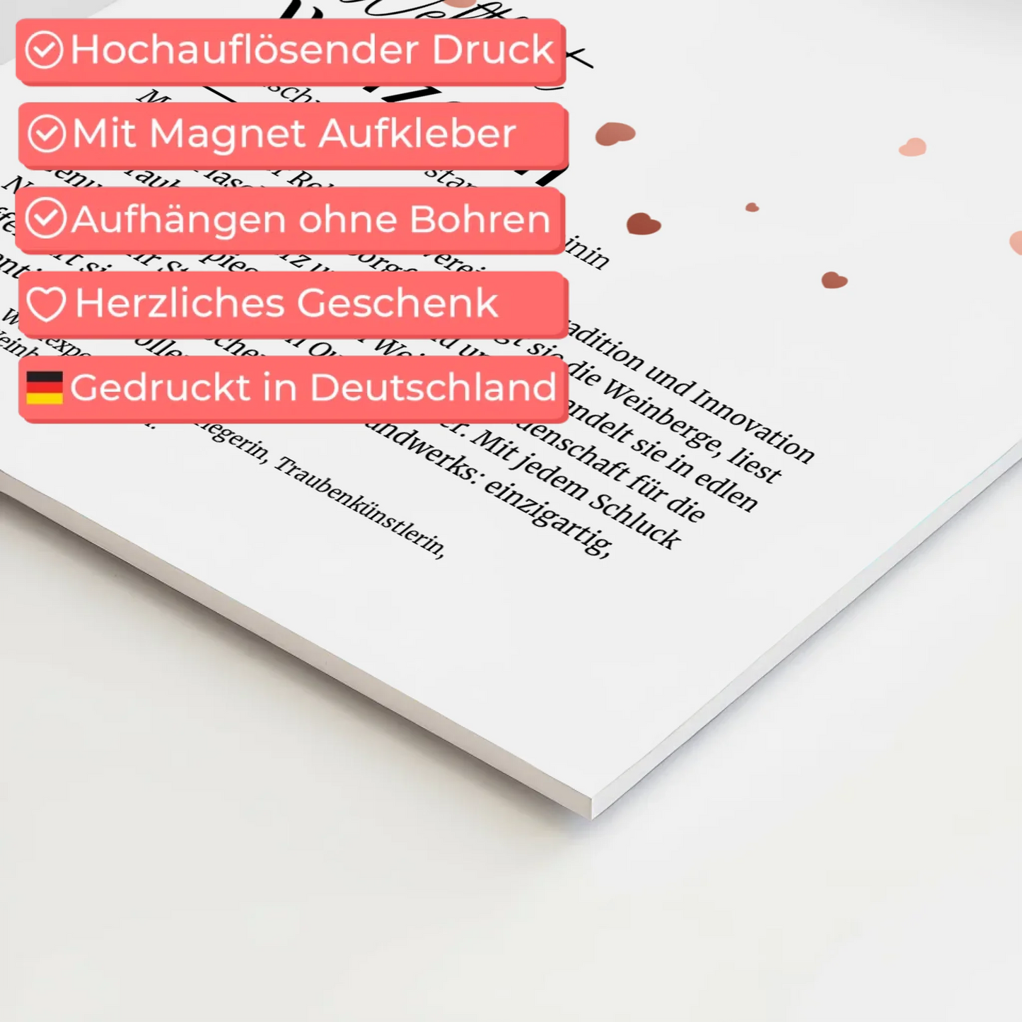 Magnetisches Poster Winzerin mit Namen Geschenkidee