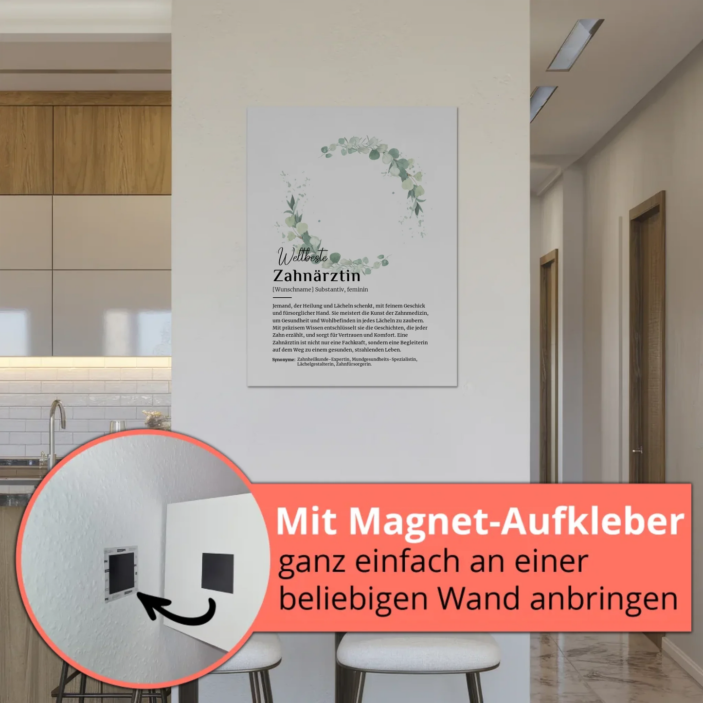 Fotoboard Poster Magnetisch Zahnärztin mit Namen Geschenk
