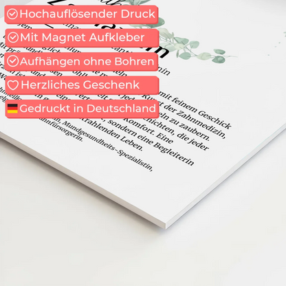 Fotoboard Poster Magnetisch Zahnärztin mit Namen Geschenk