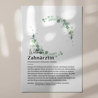 Fotoboard Poster Magnetisch Zahnärztin mit Namen Geschenk