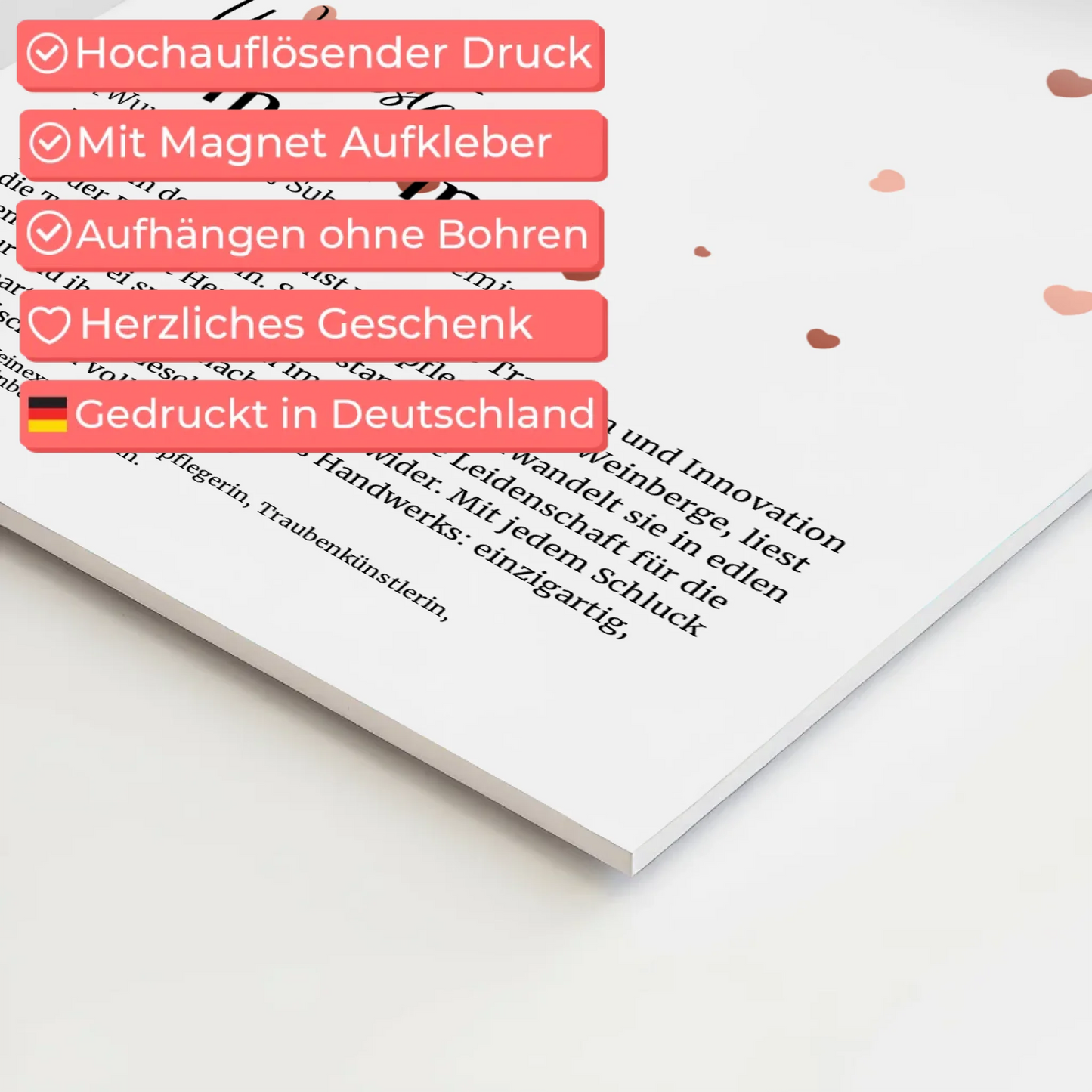 Magnetisches Poster Winzerin mit Namen Geschenkidee