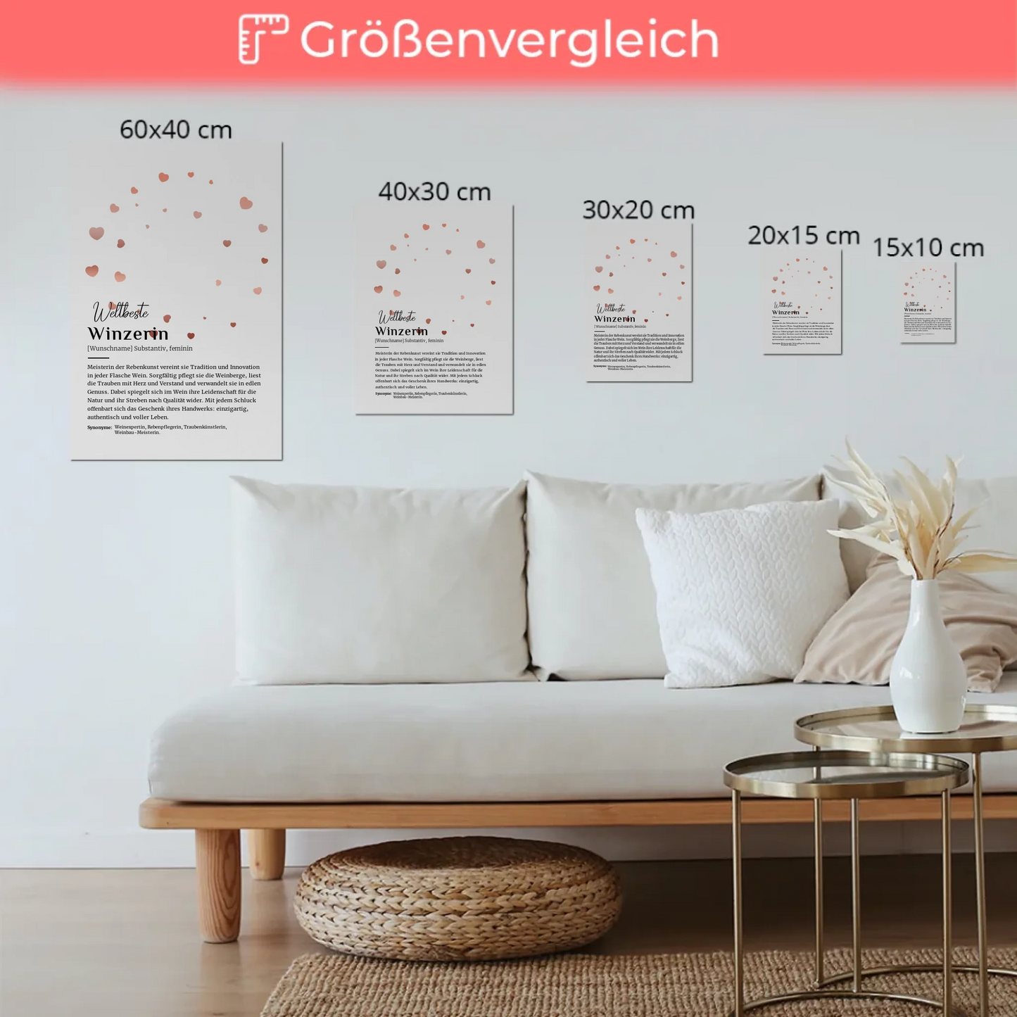 Magnetisches Poster Winzerin mit Namen Geschenkidee