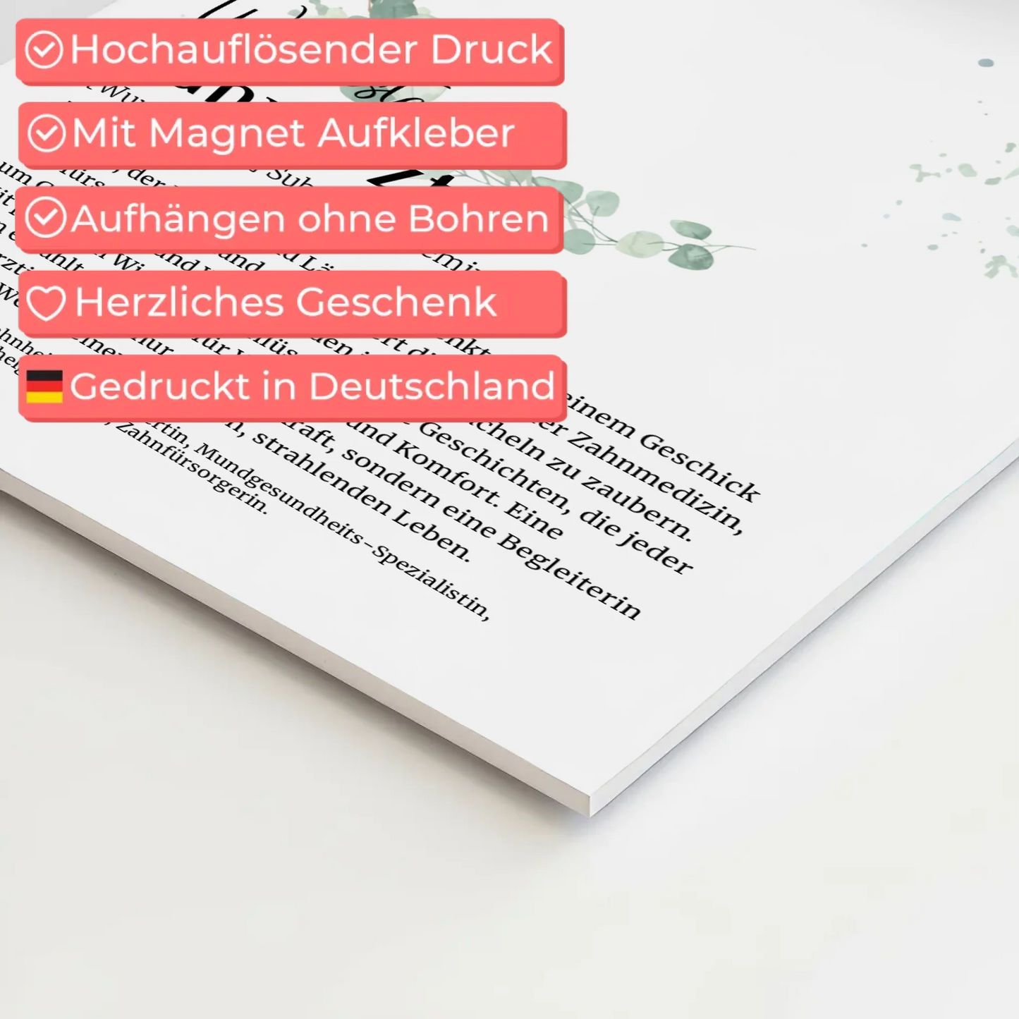 Fotoboard Poster Magnetisch Zahnärztin mit Namen Geschenk