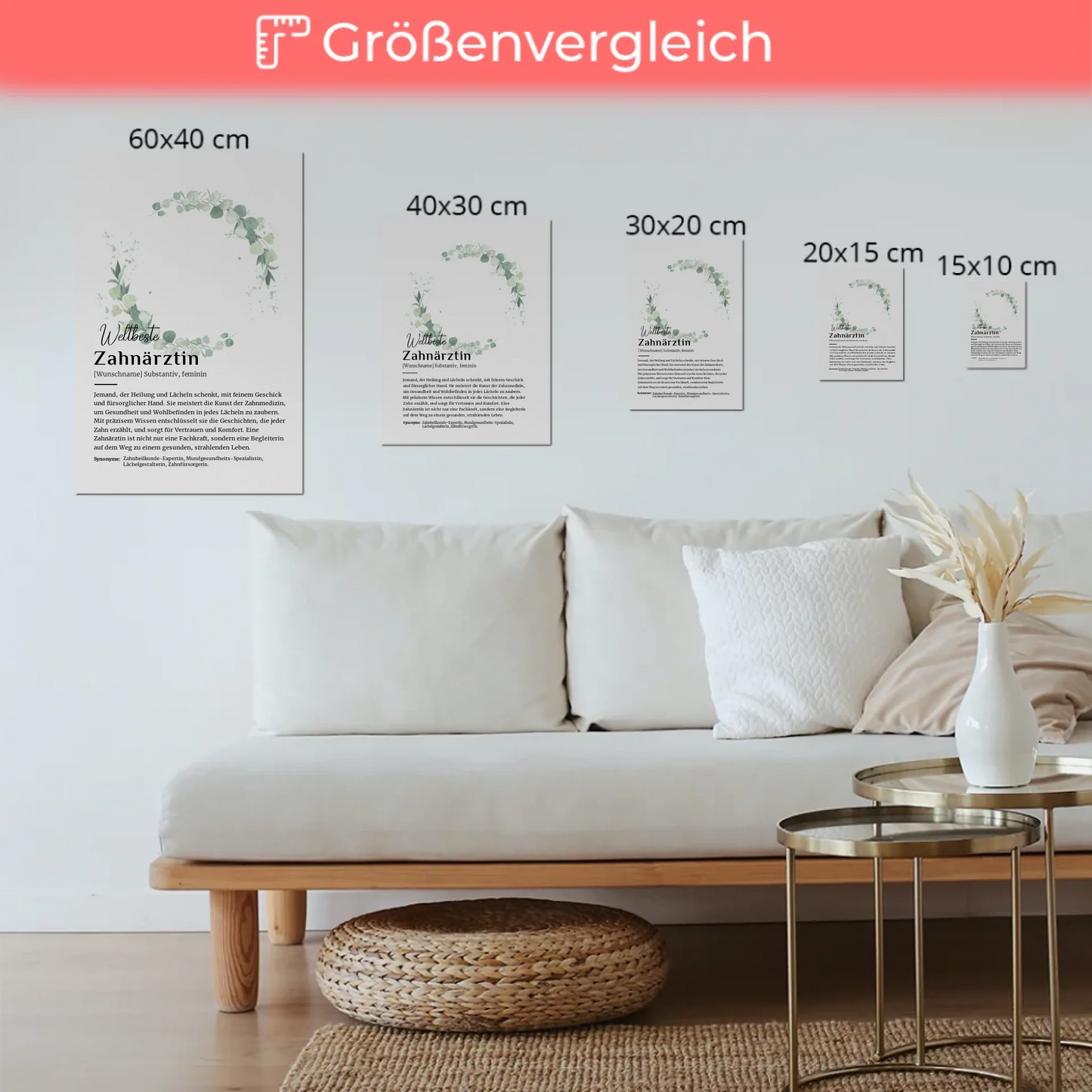 Fotoboard Poster Magnetisch Zahnärztin mit Namen Geschenk