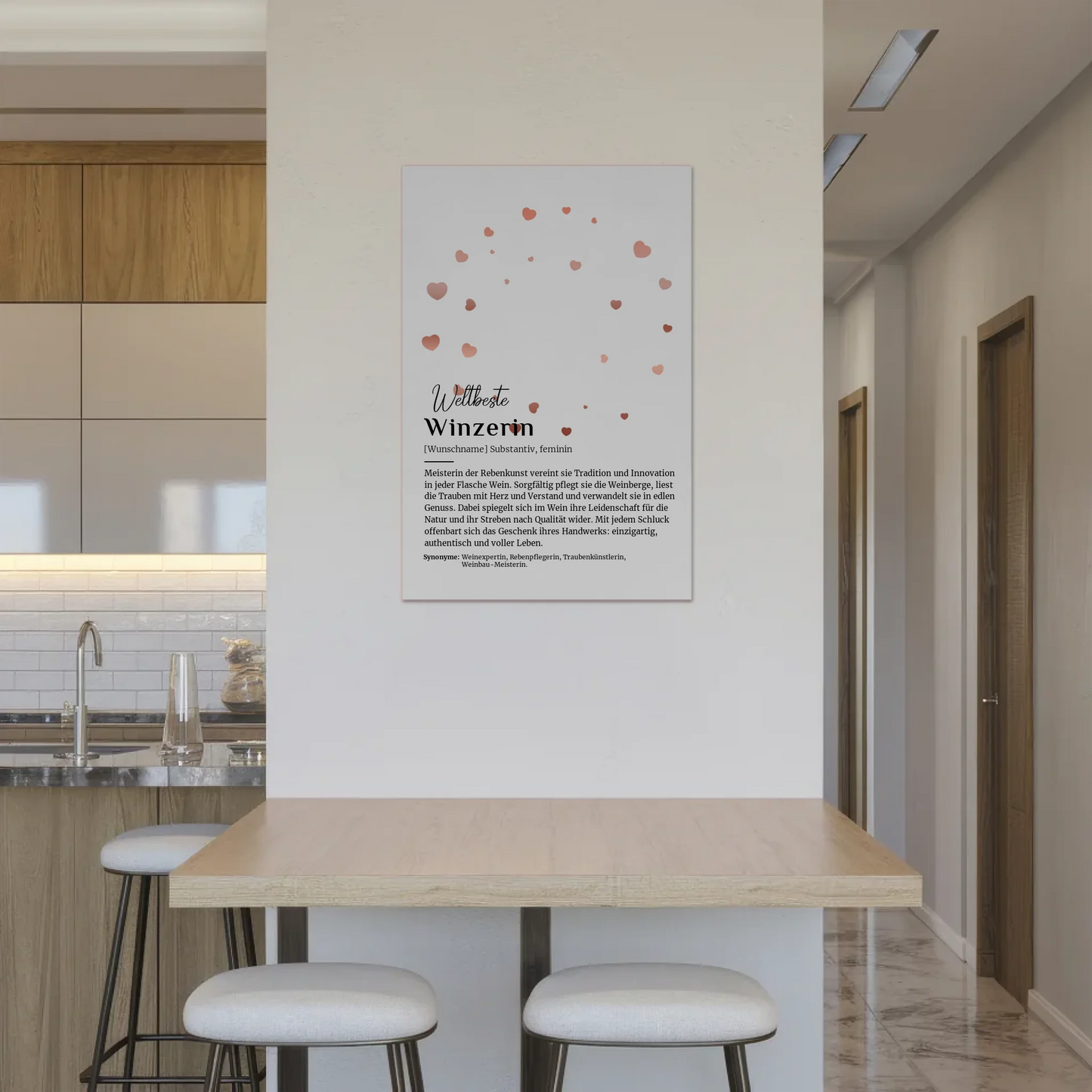 Magnetisches Poster Winzerin mit Namen Geschenkidee