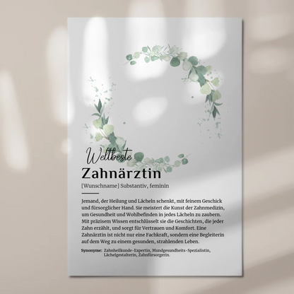 Fotoboard Poster Magnetisch Zahnärztin mit Namen Geschenk