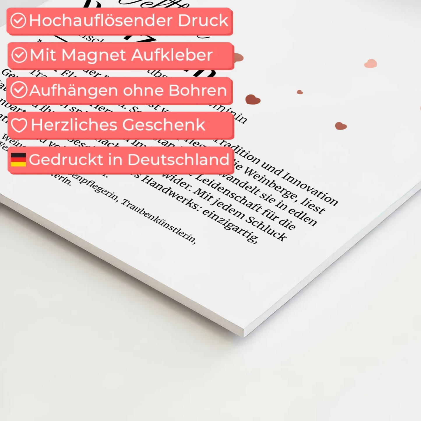 Magnetisches Poster Winzerin mit Namen Geschenkidee