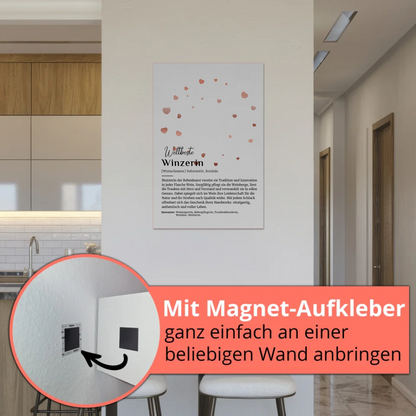 Magnetisches Poster Winzerin mit Namen Geschenkidee