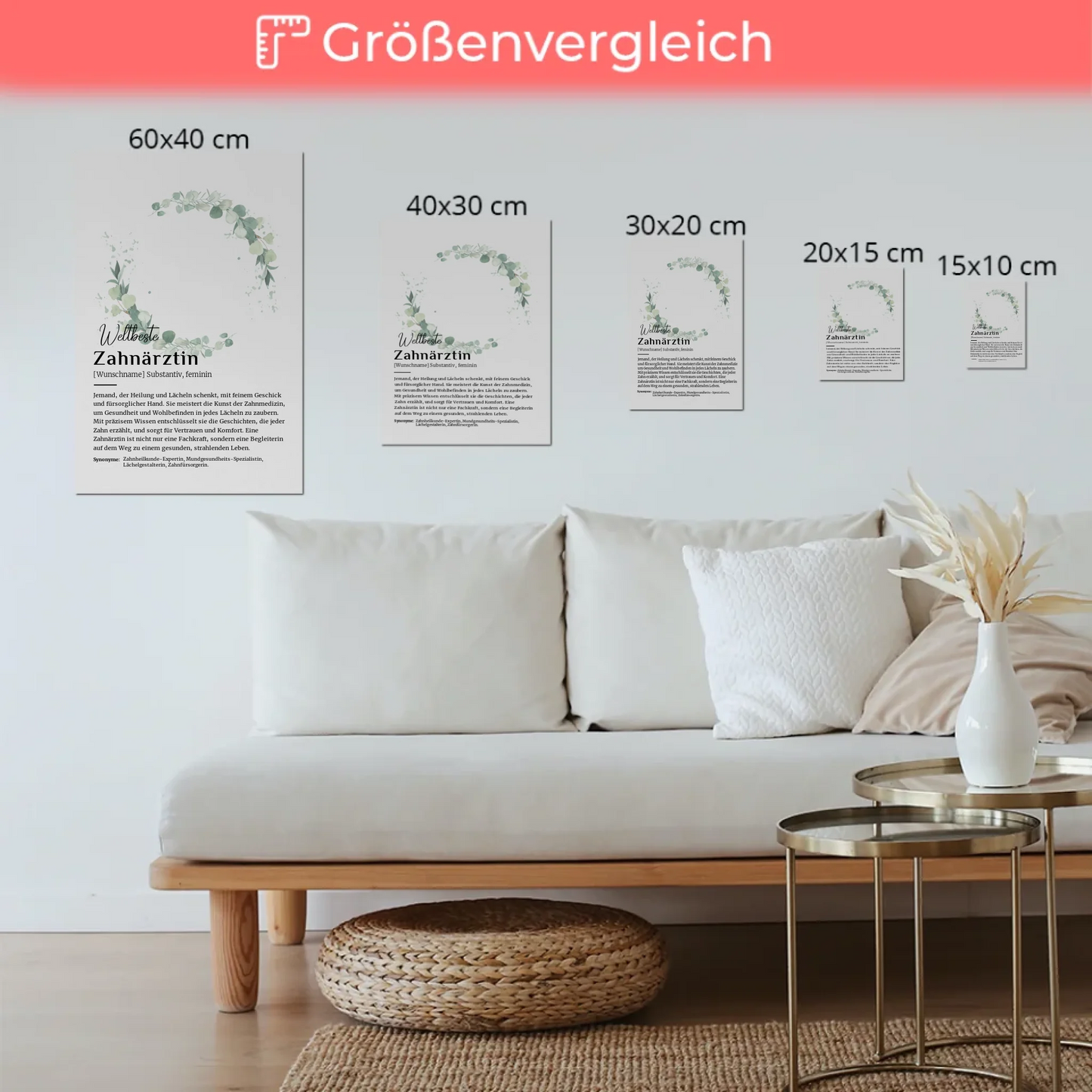 Fotoboard Poster Magnetisch Zahnärztin mit Namen Geschenk