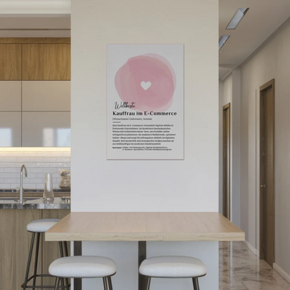 Fotoboard Magnet Wandbild Kauffrau E-Commerce Geschenk