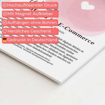 Fotoboard Magnet Wandbild Kauffrau E-Commerce Geschenk