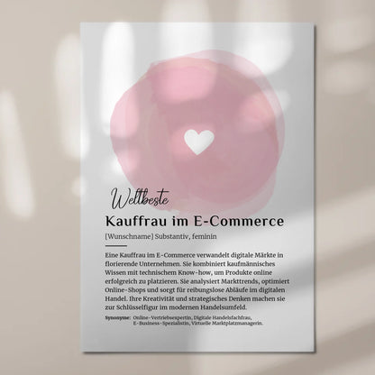Fotoboard Magnet Wandbild Kauffrau E-Commerce Geschenk