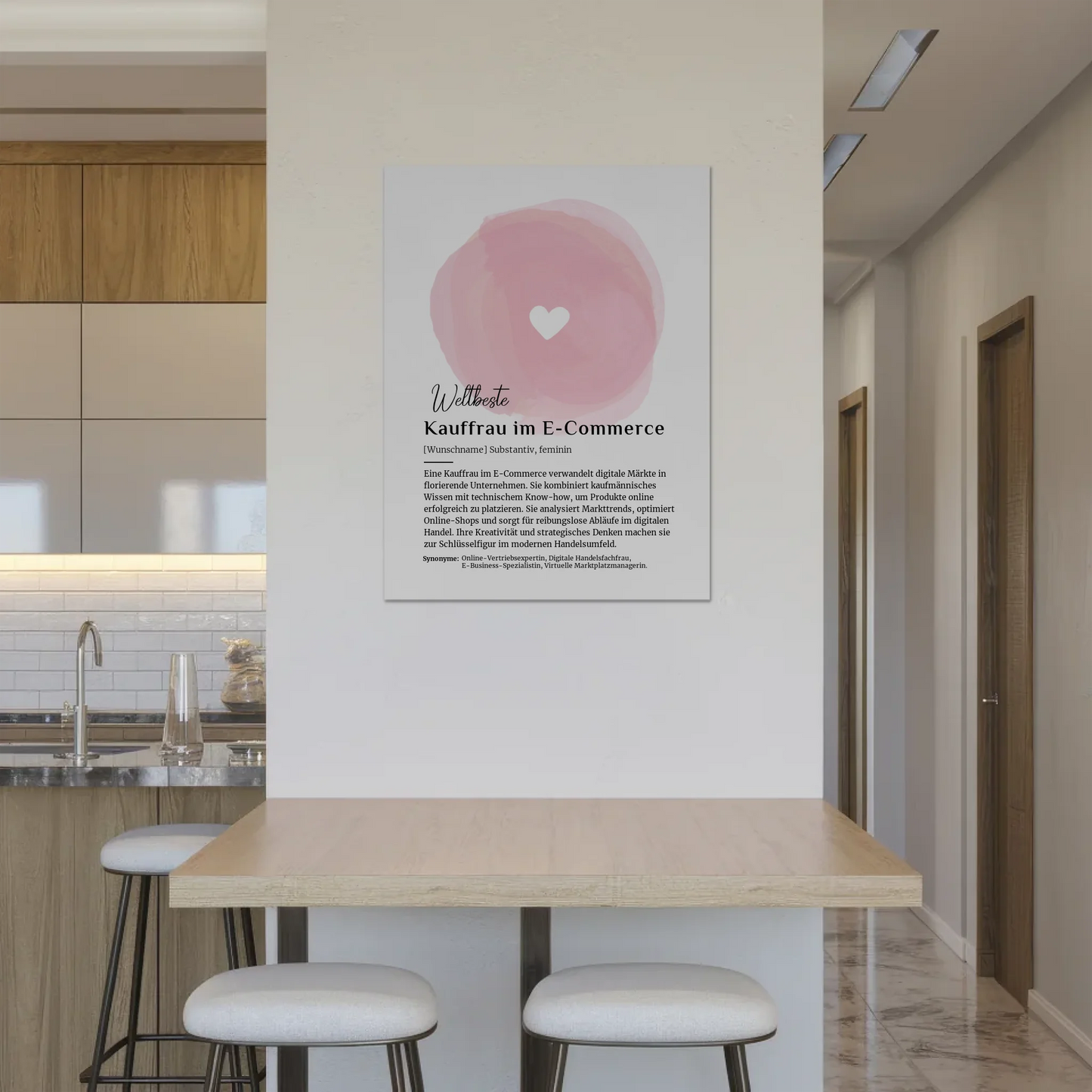 Fotoboard Magnet Wandbild Kauffrau E-Commerce Geschenk