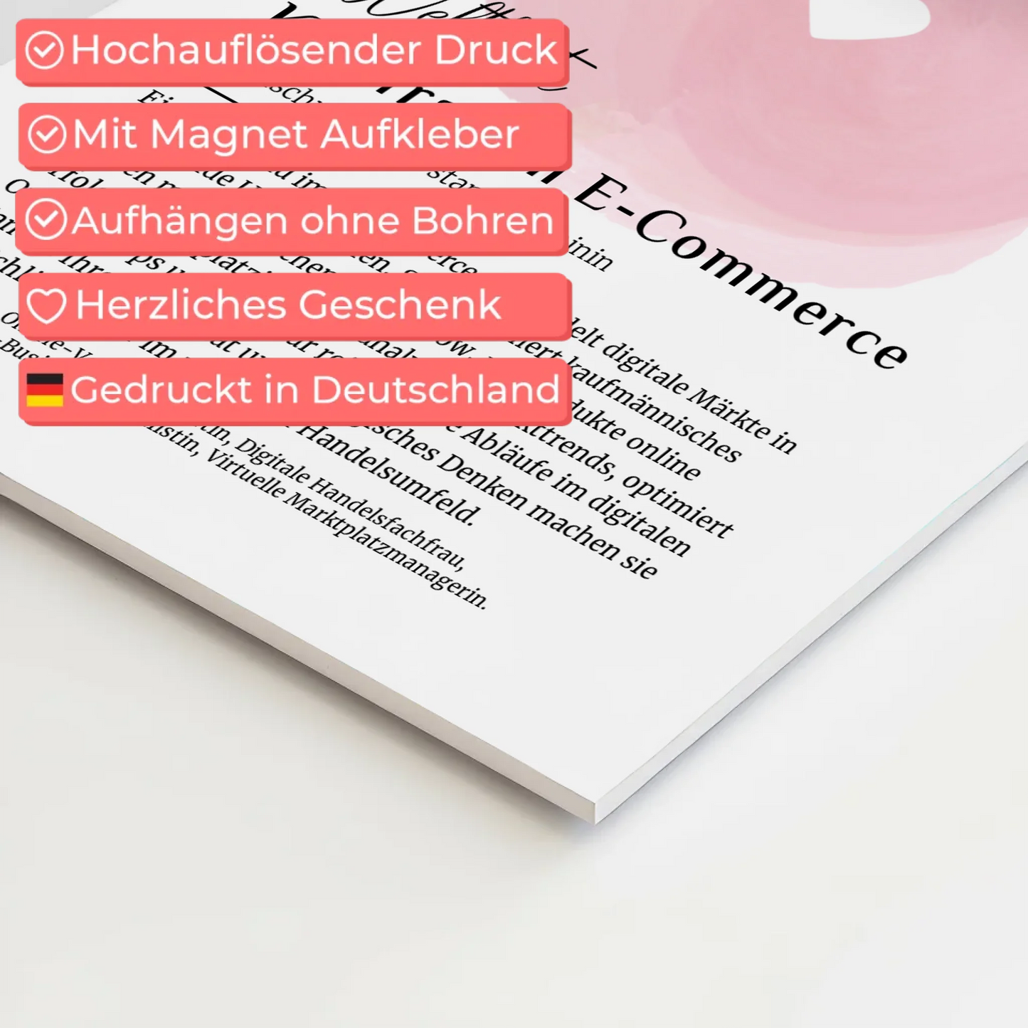 Fotoboard Magnet Wandbild Kauffrau E-Commerce Geschenk