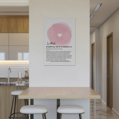 Fotoboard Magnet Wandbild Kauffrau E-Commerce Geschenk