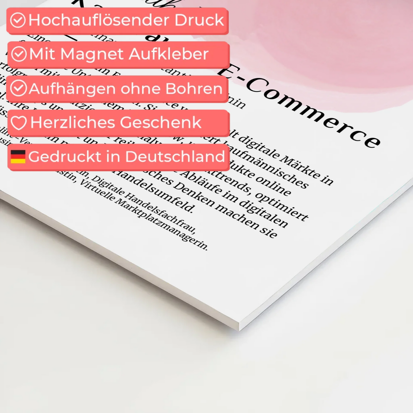 Fotoboard Magnet Wandbild Kauffrau E-Commerce Geschenk