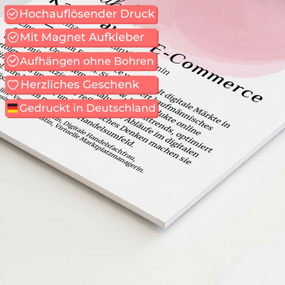 Fotoboard Magnet Wandbild Kauffrau E-Commerce Geschenk